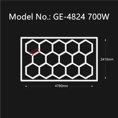 Customized Garage Light Hexagon Lights lamp 110V-240V Led Tube Honeycomb Ceiling Lighting For Auto Car Body Repair Led Workshop