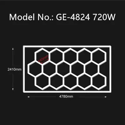 Customized Garage Light Hexagon Lights lamp 110V-240V Led Tube Honeycomb Ceiling Lighting For Auto Car Body Repair Led Workshop