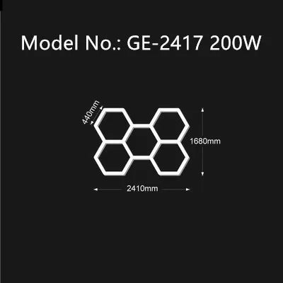 Customized Garage Light Hexagon Lights lamp 110V-240V Led Tube Honeycomb Ceiling Lighting For Auto Car Body Repair Led Workshop