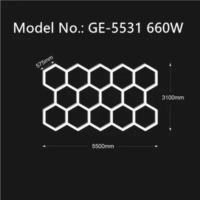 Customized Garage Light Hexagon Lights lamp 110V-240V Led Tube Honeycomb Ceiling Lighting For Auto Car Body Repair Led Workshop