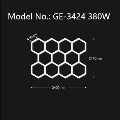 Customized Garage Light Hexagon Lights lamp 110V-240V Led Tube Honeycomb Ceiling Lighting For Auto Car Body Repair Led Workshop