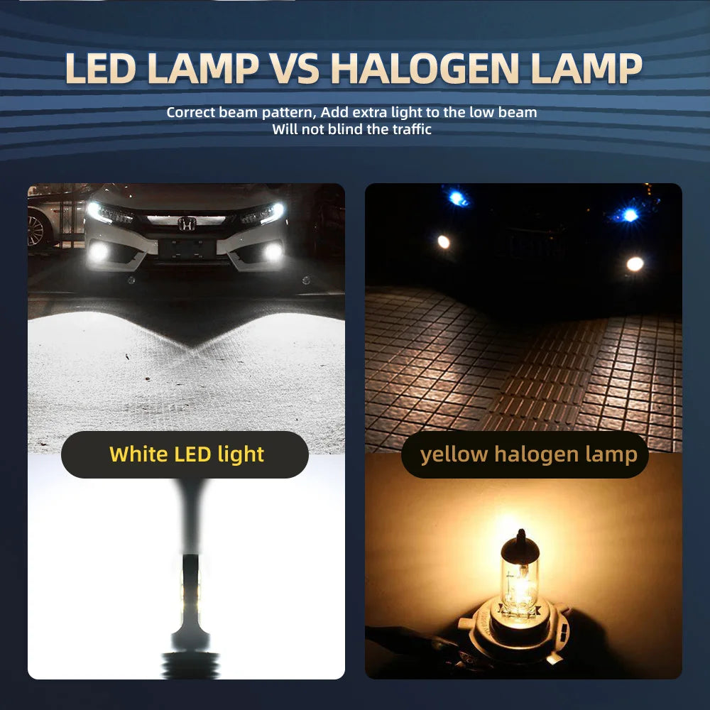 H11 Led Bulbs Mini Car Fog Lights Headlight Wireless Plug&Play Automotive Lamp 12V 6000K For Nissan Versa 2012 2013 2014-2019