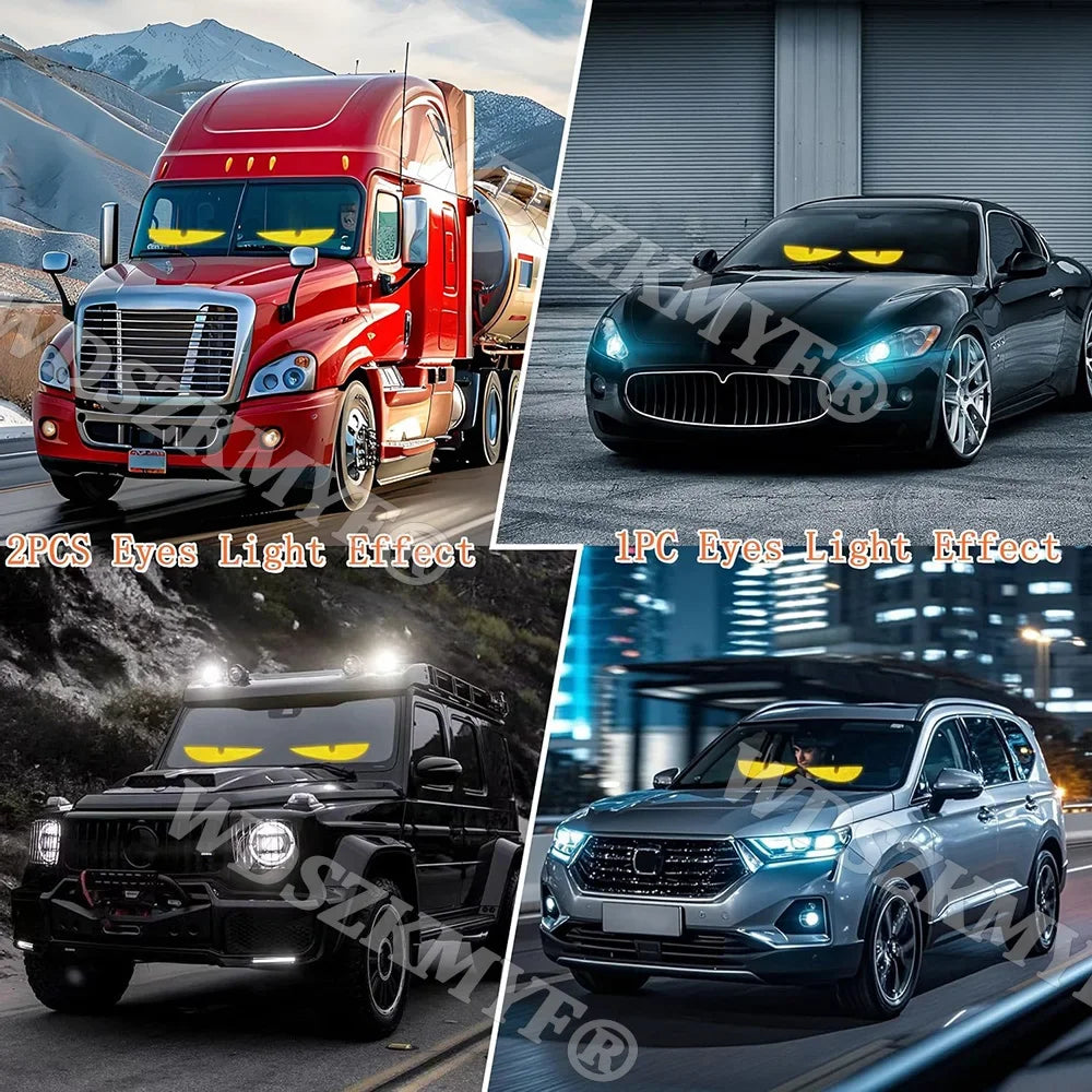 Devil Eyes Multifunctional Bright Bluetooth APP Control LED Light for Car Windshield Flexible Programmable Scrolling LED Display