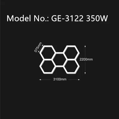 Customized Garage Light Hexagon Lights lamp 110V-240V Led Tube Honeycomb Ceiling Lighting For Auto Car Body Repair Led Workshop