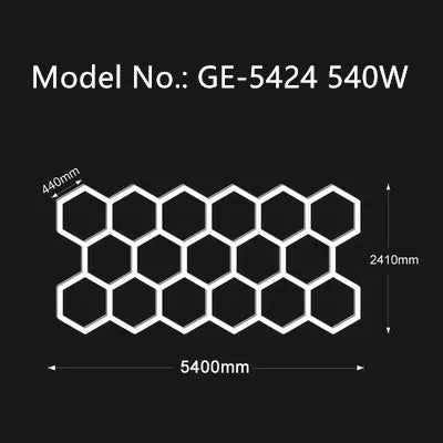 Customized Garage Light Hexagon Lights lamp 110V-240V Led Tube Honeycomb Ceiling Lighting For Auto Car Body Repair Led Workshop
