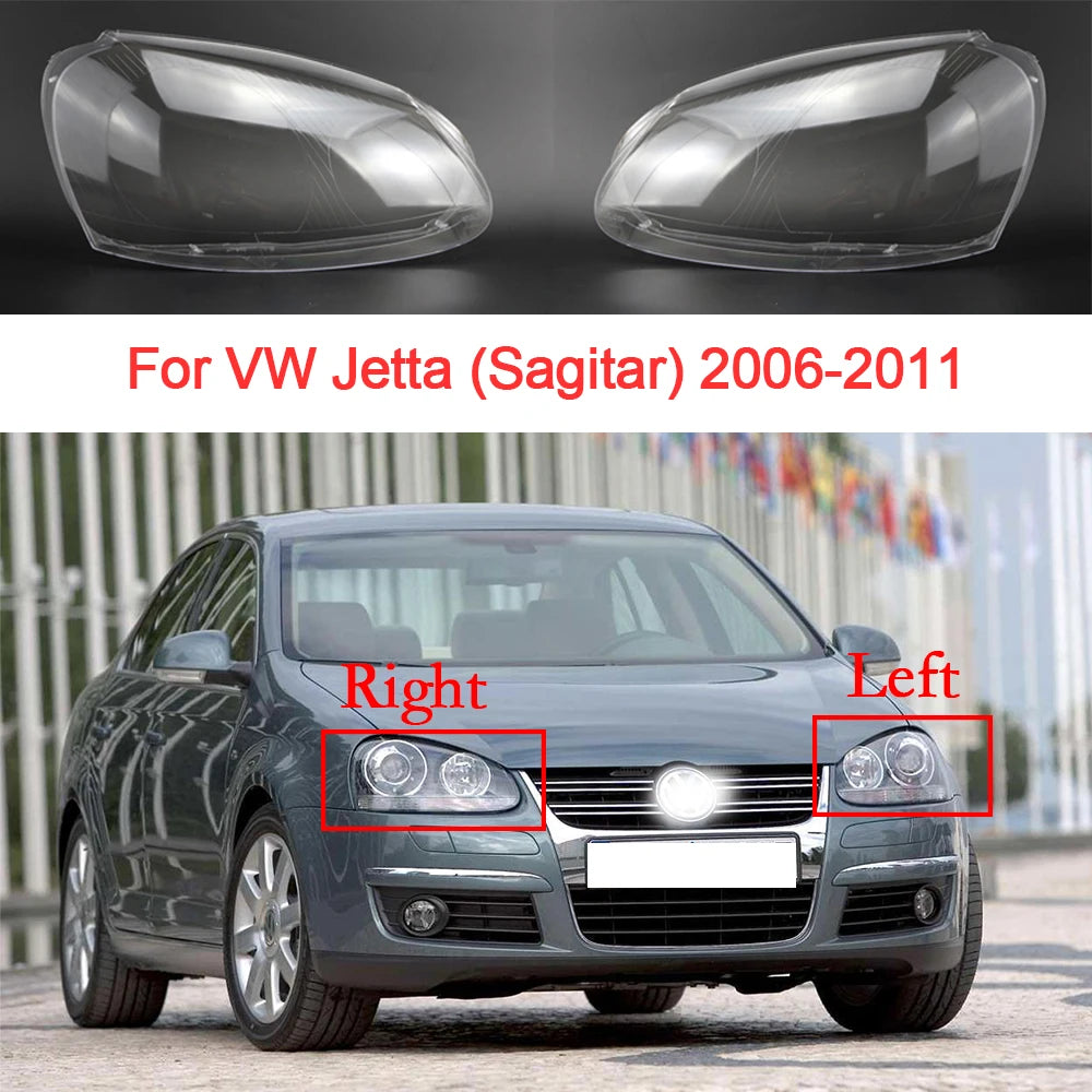 Car Front Headlight Cover For Volkswagen Jetta Sagitaer 2006-2011 Replacement Plexiglass Lens Cover Lampshade Car Accessories