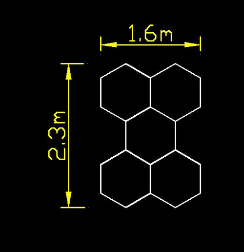 6500K 110-240V Hexagon Garage Light Cold White Hexagon LED Lighting Honeycomb Lamps for Car Wash Auto Repair Workshop