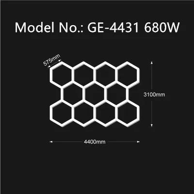 Customized Garage Light Hexagon Lights lamp 110V-240V Led Tube Honeycomb Ceiling Lighting For Auto Car Body Repair Led Workshop