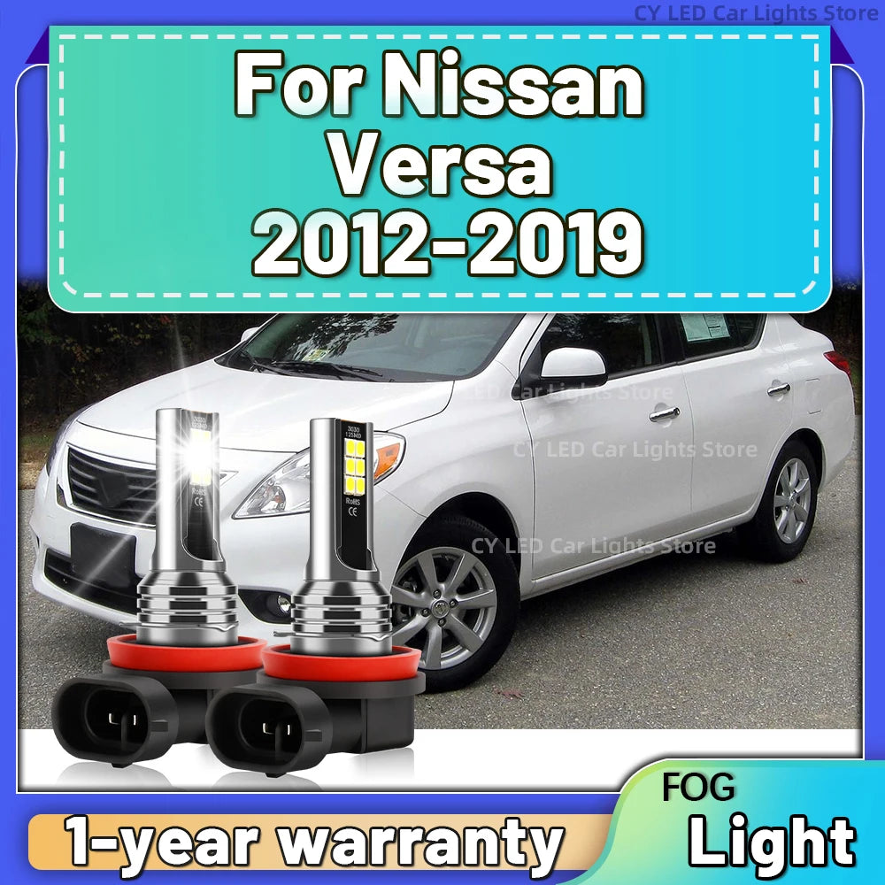 H11 Led Bulbs Mini Car Fog Lights Headlight Wireless Plug&Play Automotive Lamp 12V 6000K For Nissan Versa 2012 2013 2014-2019
