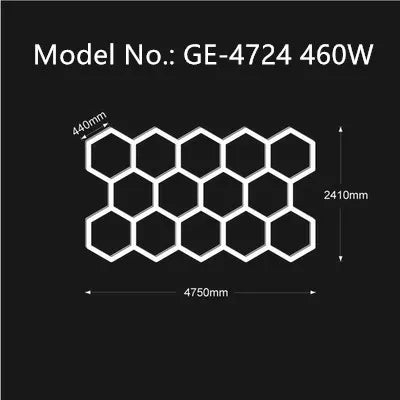 Customized Garage Light Hexagon Lights lamp 110V-240V Led Tube Honeycomb Ceiling Lighting For Auto Car Body Repair Led Workshop