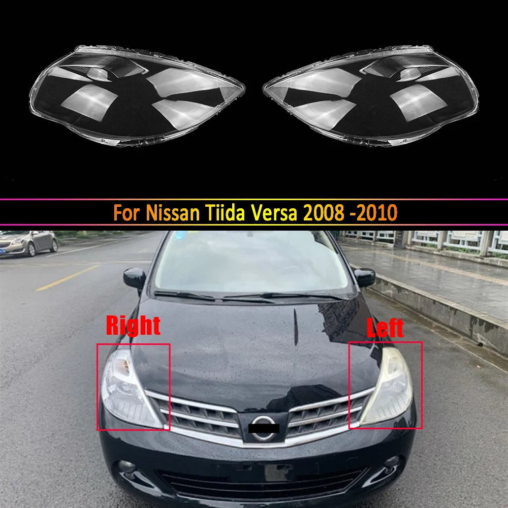For Nissan Tiida Versa 2008 2009 2010 Car Accessories Headlight Cover Headlamp Shell Transparent Lampshade Case Lens Plexiglass