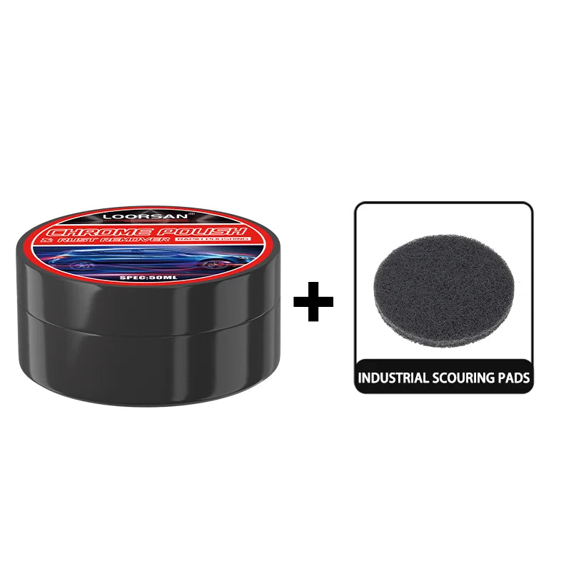 Loorsan Car Chrome Polish & Rust Remover Paste For Door Handle Trim Headlight Bumper Restoration 50ML