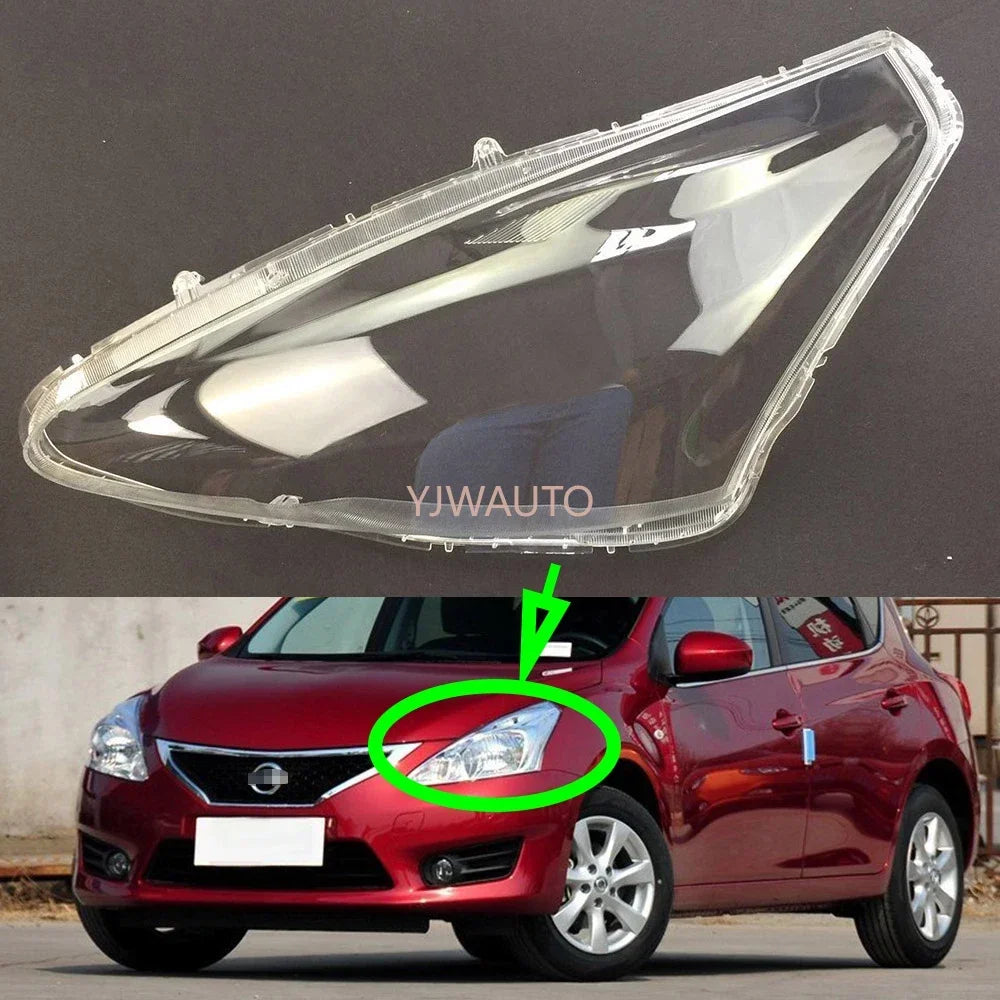 For Nissan Tiida Versa 2011~2014 Headlamp Cover Car Headlight Lens Glass Replacement Front Auto Shell